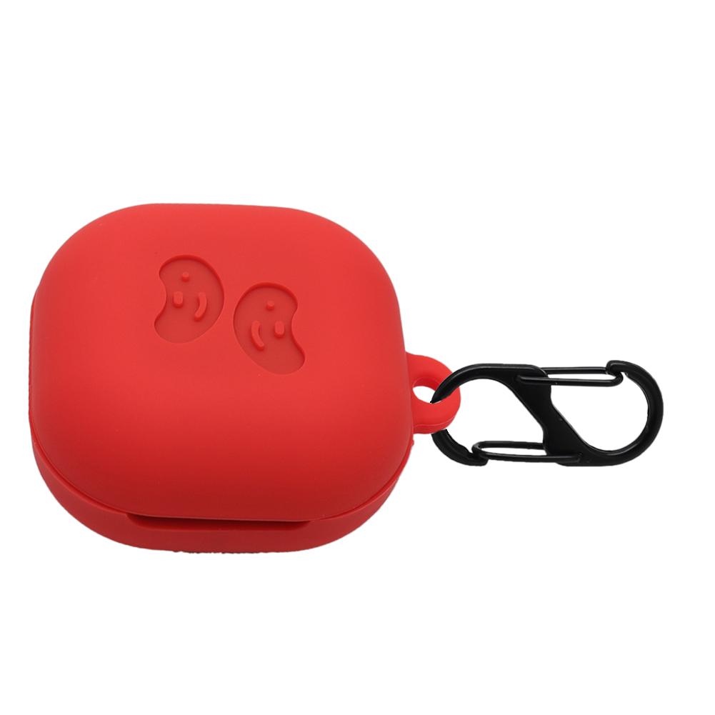 Siliconen hoesje voor galaxy buds live koptelefoonhoesje bluetooth koptelefoonhoesje headset beschermhoesje met haakje: Rood