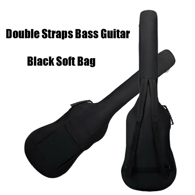 600D Double Straps Electric Bass Guitar Bag Soft Case Backpack Black