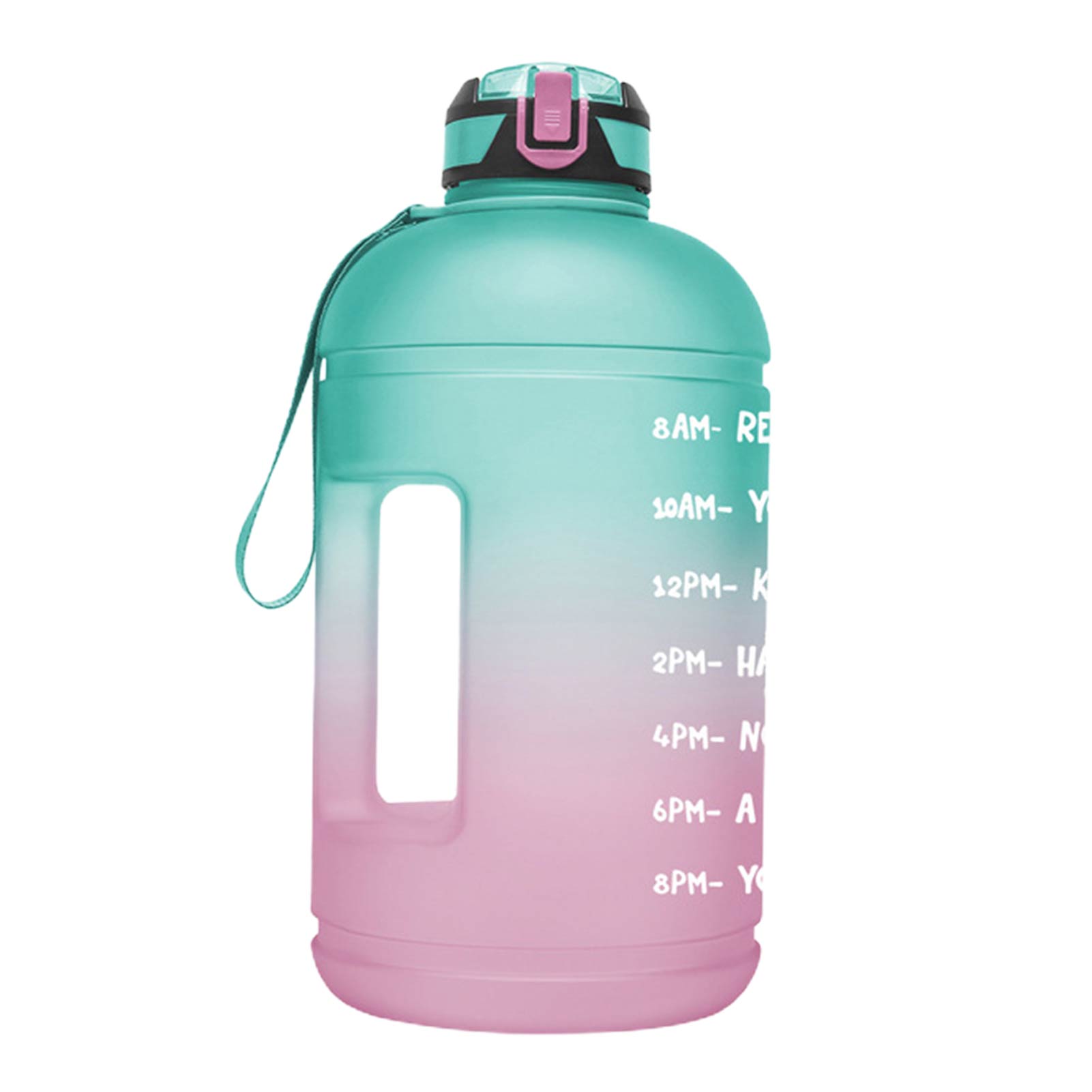 Sport Water Fles 1 Gallon Draagbare Met Stro En Tijd Marker Gehumaniseerd Handvat Nylon Band Lichtgewicht Lekvrije Clamshell: violet