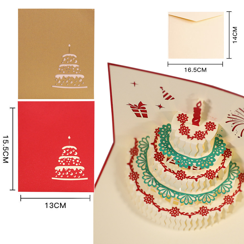 3D Music Birthday Card For Girl Kids Wife Husband Pop-Up Greeting Cards Postcards Handmade Greeting Card