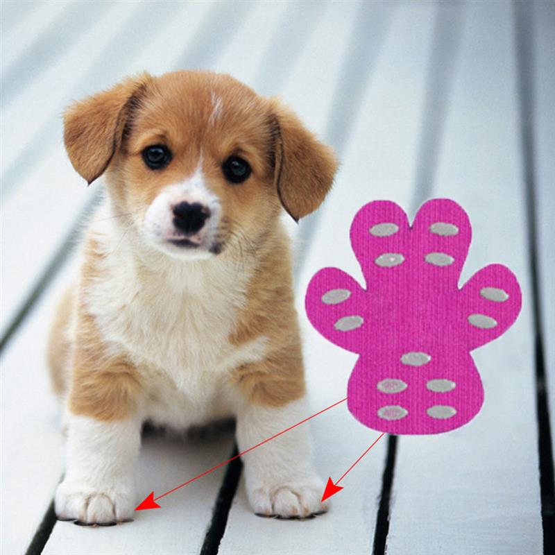 4pcs/set Dog Paw Protection Pads Anti Slip Pet Paw Protector Self Adhesive Dog Paw Stickers Dog Supplies: Pink / 5x5.7CM