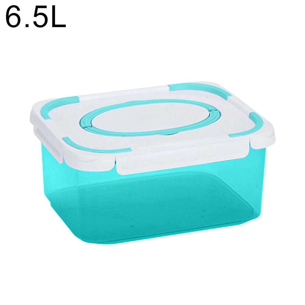 300-6500ml Refrigerator Food Storage Containers With Drainer Kitchen Storage Vegetable Fruit Fresh Box Organizer With Lid: Green 6500ml
