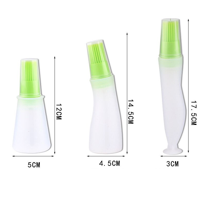 Portable Silicone Oil Bottle with Brush Grill Oil Brushes Liquid Oil Pastry for Kitchen Baking BBQ Tool Kitchen Tools for BBQ