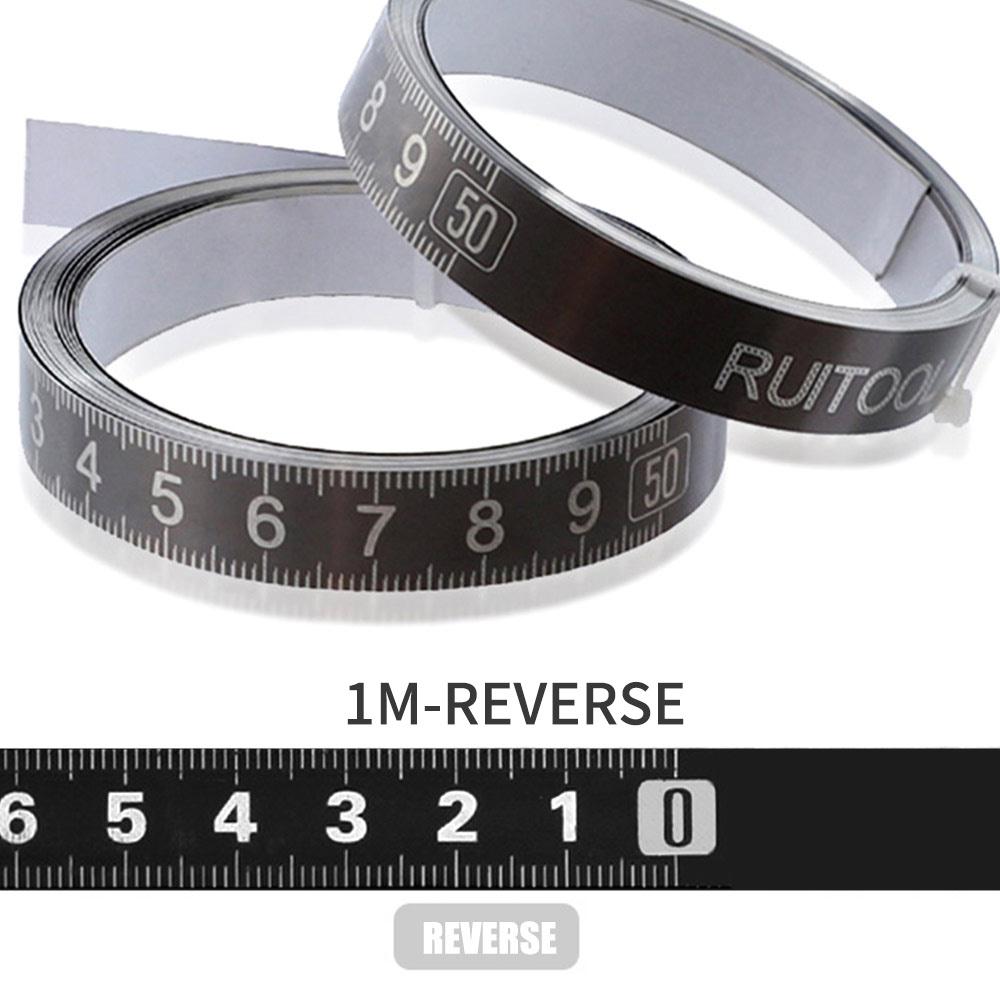 Grey Practical Sturdy Durable Scale Tape Stainless Steel Tape Stained Steel Ruler Meter Dial Parts Measure Gauge Instrument: 1M-reverse