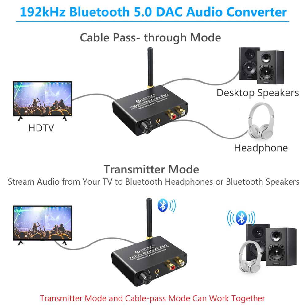 Neoteck Bluetooth Dac Ondersteuning Bluetooth Hoofdtelefoon Aptx Dac Digitaal Naar Analoog Converter Optische Coaxiale Rca 3.5Mm Adapter