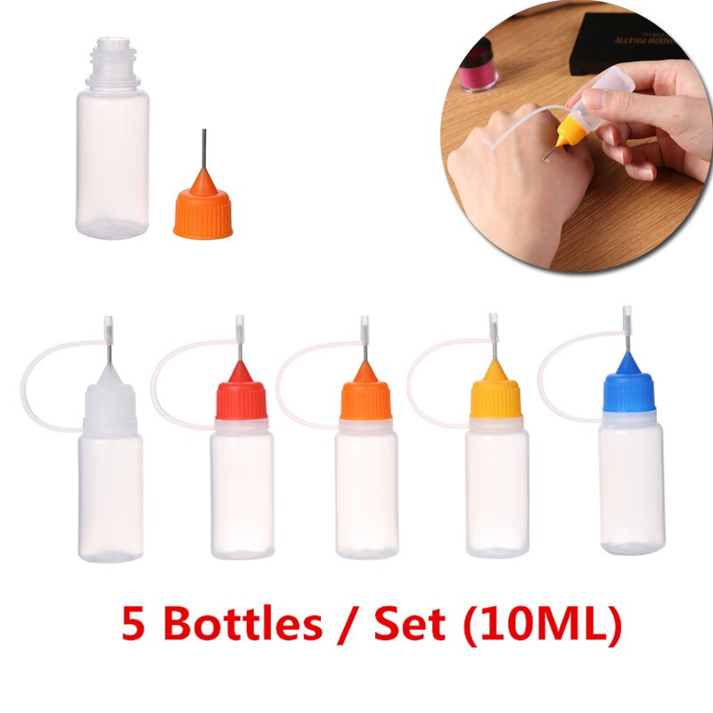 Ensemble de 5 flacons d'applicateur vide remplis de colle à peinture et autres, pour une Application précise et propre: 10ml