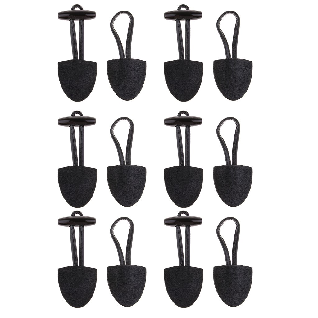 12x Hoorn Toggle Sluiting Sluiting Kleding Kledingstuk Ornamenten Fasteners Black
