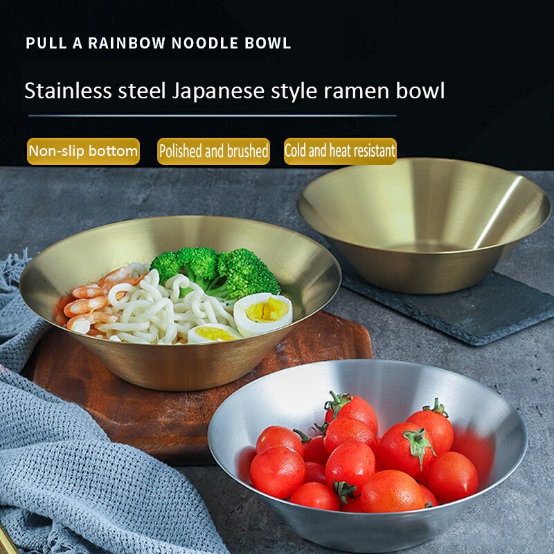 Japanse Ramen Kom 304 Rvs Single Layer Koude Noodle Kom Koreaanse Bibimbap Kom Noodle Kom Creatieve Soepkom