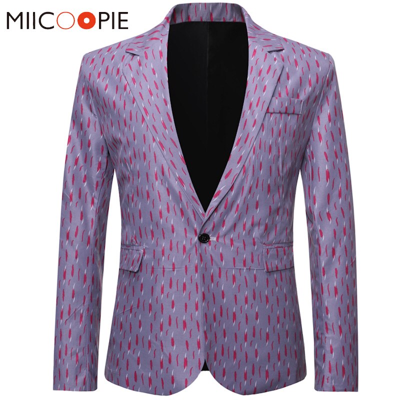 Blazer hombre mænd blomstret print blazer jakkesæt slim fit party single botton mandlig blazer og jakkesæt jakke overtøj frakke