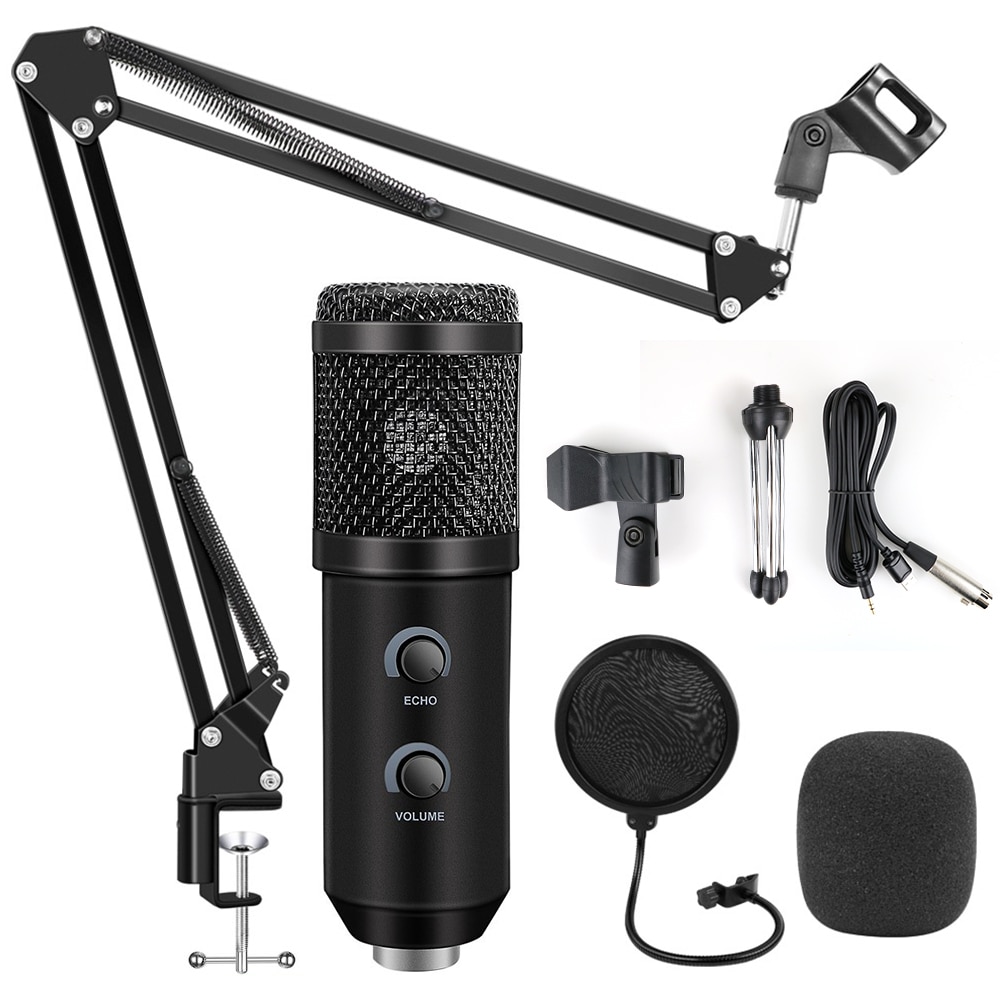 Bm 800 Condensator Microfoon Voor Pc Computer Streams Opname Usb Microfoon Karaoke Studio Microfono Met Stand, Pop Filter
