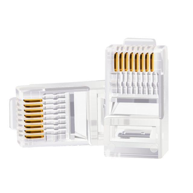 Anmck 10/20/30PCS Connector RJ45 Ethernet Cable Module Plug Network Connector RJ-45 Crystal Heads Cat6 50U Gold Plated Adapter: 70U / 20PCS