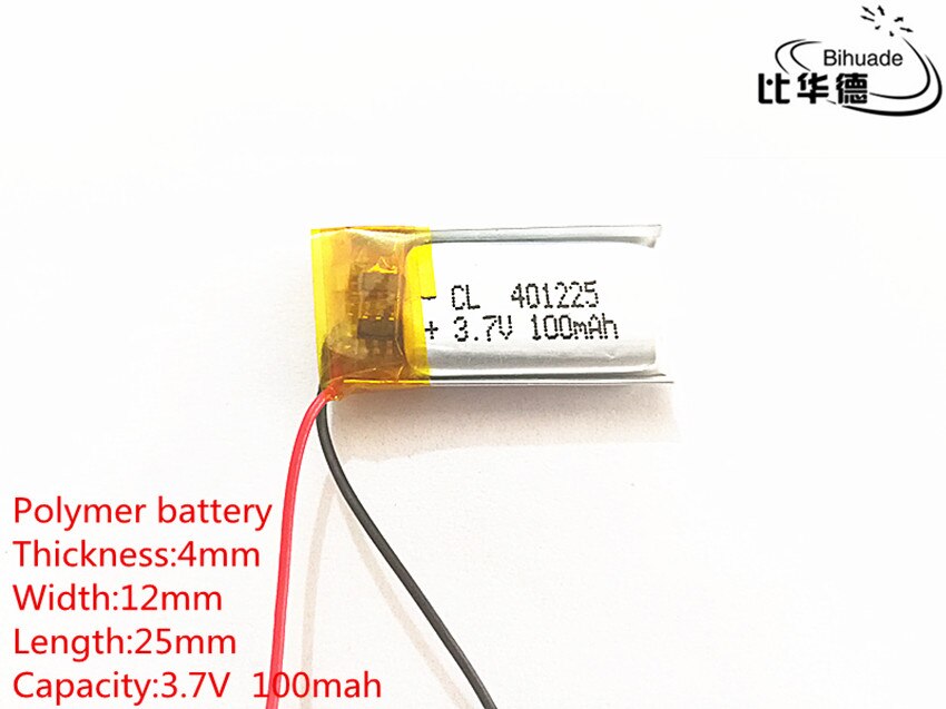 10 stks/partij 3.7 V 100 mAh 401225 Lithium Polymer LiPo Oplaadbare Batterij li ion Voor Mp3 PAD