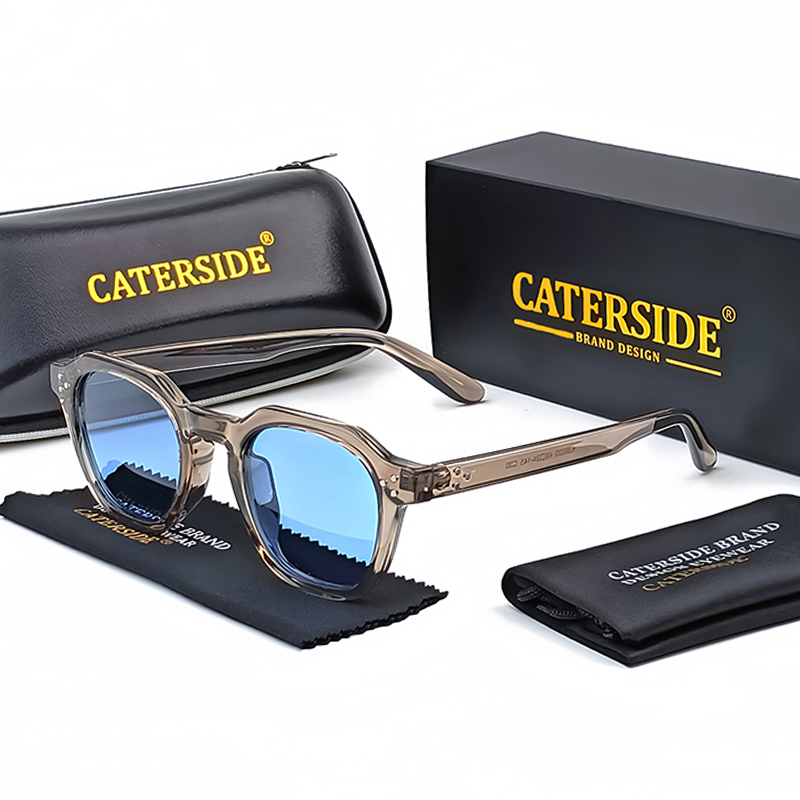 CATERSIDE gafas de sol polarizadas Retro para hombre, gafas de sol poligonales ultraligeras TR90 con montura UV400, gafas de viaje de para exteriores: Fotocromático