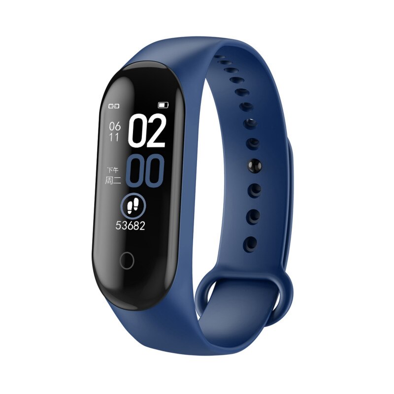 M4 Smart Band Fitness Tracker Smart Uhr Smart Armband Herz Rate Blutdruck Smart Band Monitor Gesundheit Armbänder: Blau