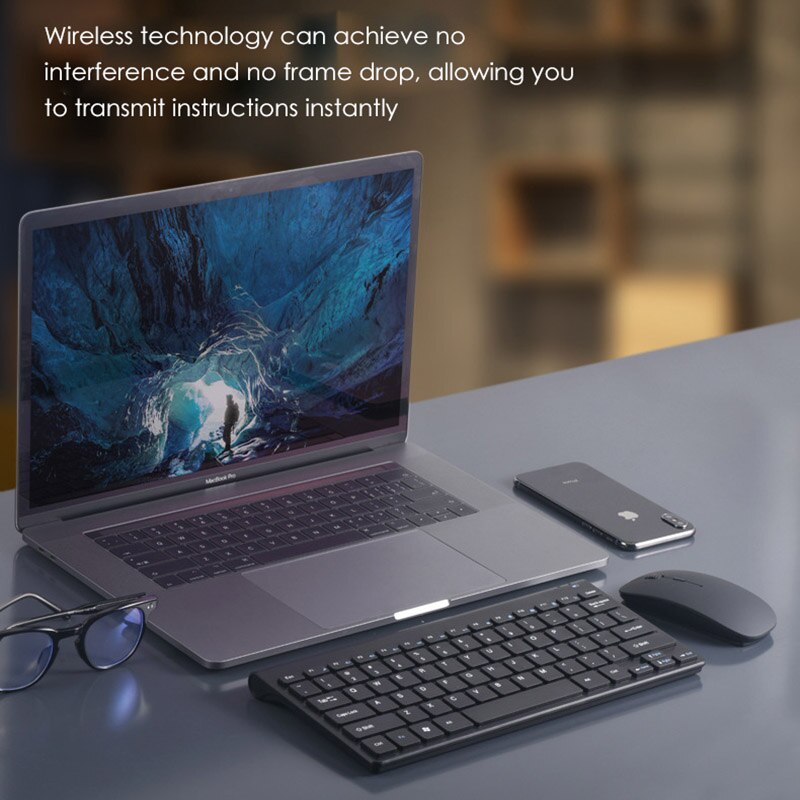 2.4G Wireless Keyboard and Mouse Mini Keyboard Mouse Set Protable Combo For Notebook Laptop Mac Desktop PC Computer