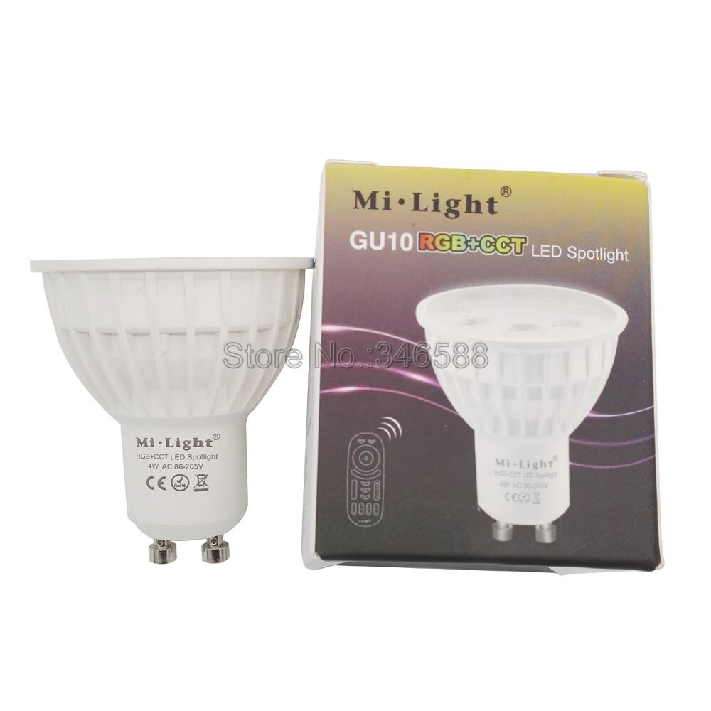 MiLight 4W RGB + CCT Smart WiFi Led Lamp GU10 AC85-265V 2.4G 4-Zone Afstandsbediening/ smartphone APP/Alexa Google Voice Control