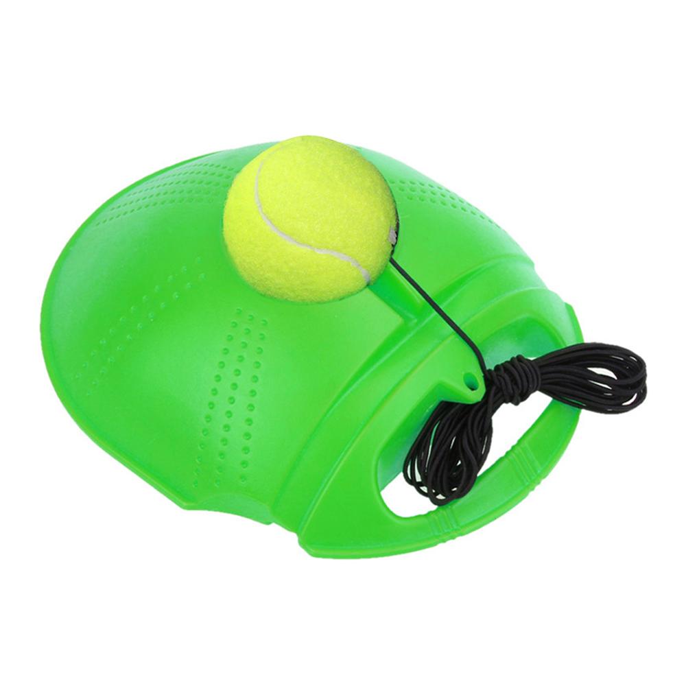 Rebound Zware Tennis Training Tool Oefening Enkele Tennis Trainer Base + Rubberen Band Bal Pak: green