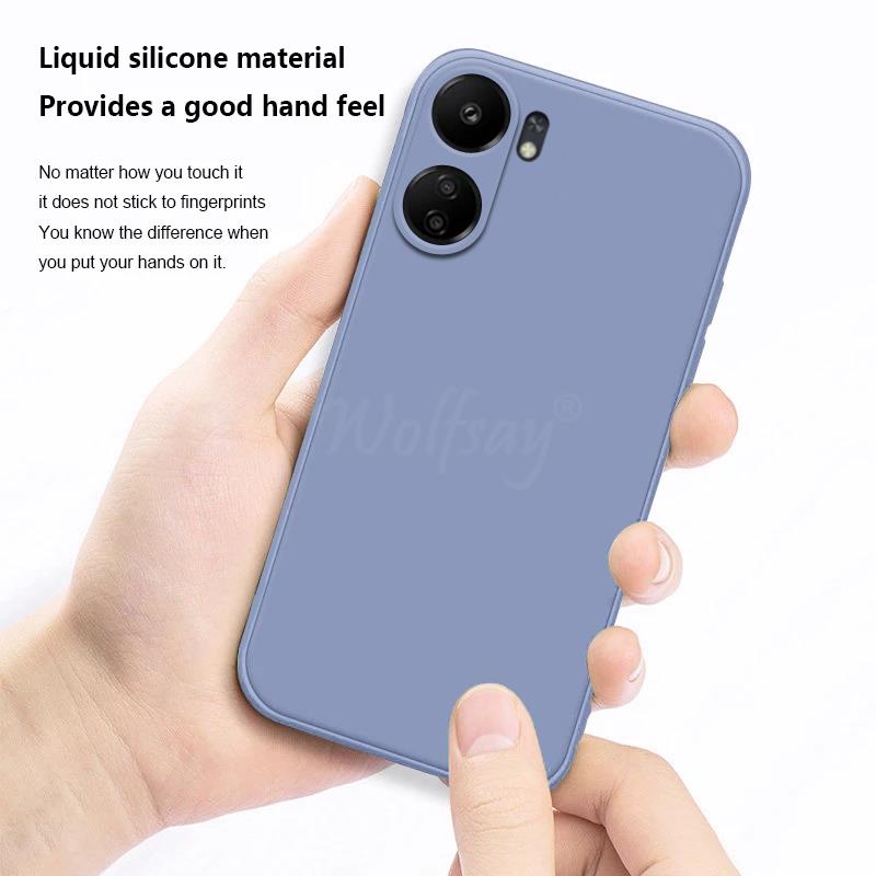 Für Xiaomi POCO C65 Fall Flüssigkeit Silikon Plain Gummi Fundas Schutz Fall POCO C65 Abdeckung TPU Telefon Fall POCO C65 Abdeckung