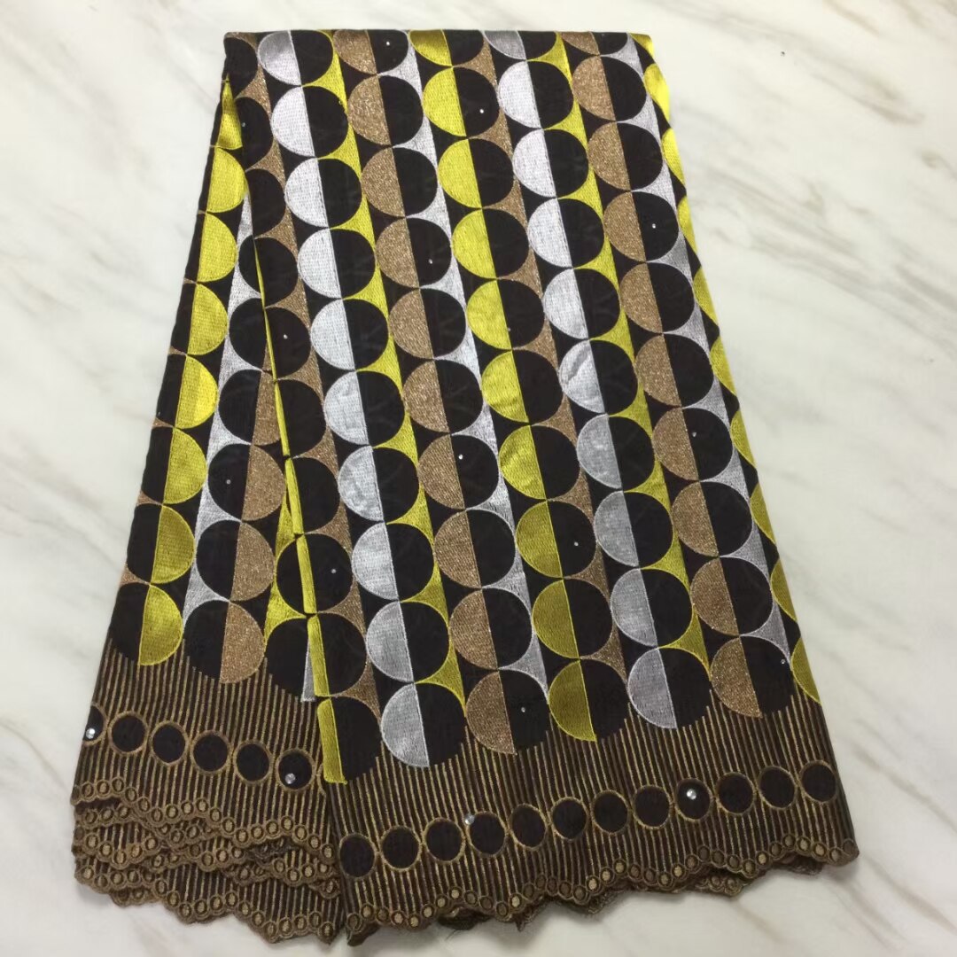 Tela de encaje de gasa de algodón suave y seco, tejido clásico de , colores combinados, africano, suizo, para vestidos de , _ X: as Picture2