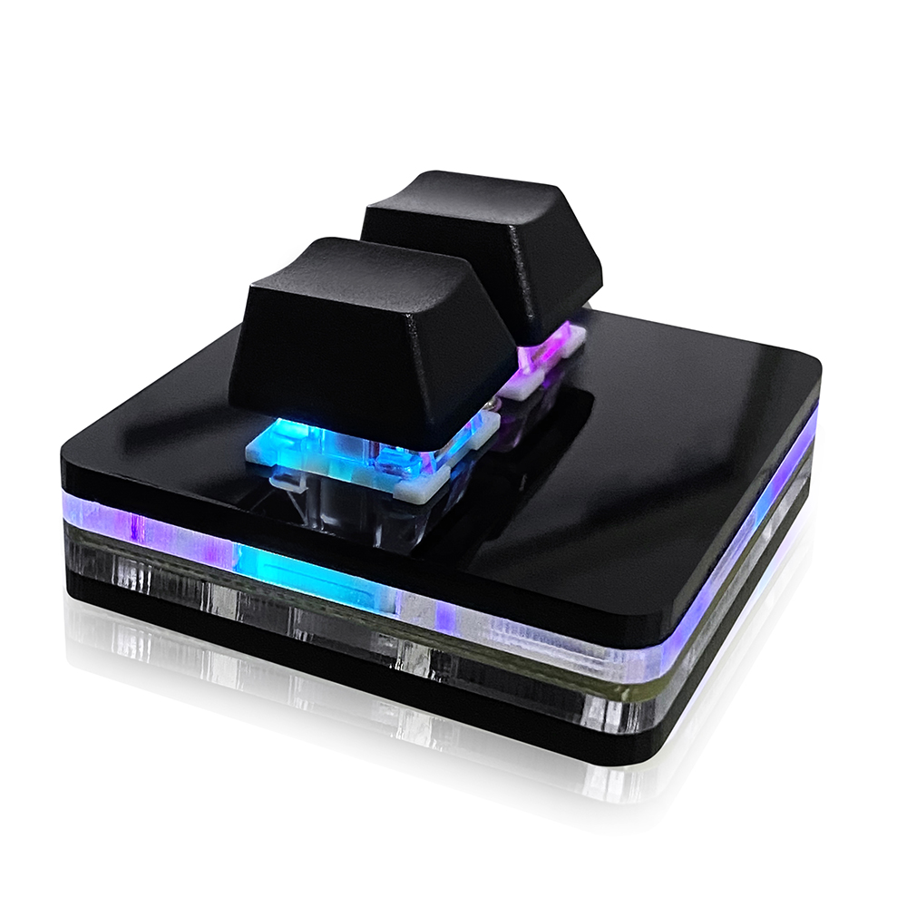 Kopie Plakken 2 Toetsen Toetsenbord SAYO OSU Toetsenbord Hotswap Mechanische Gaming Toetsenbord Schakelaar RGB Backlit Mini USB Toetsenbord Voor Macros: Black
