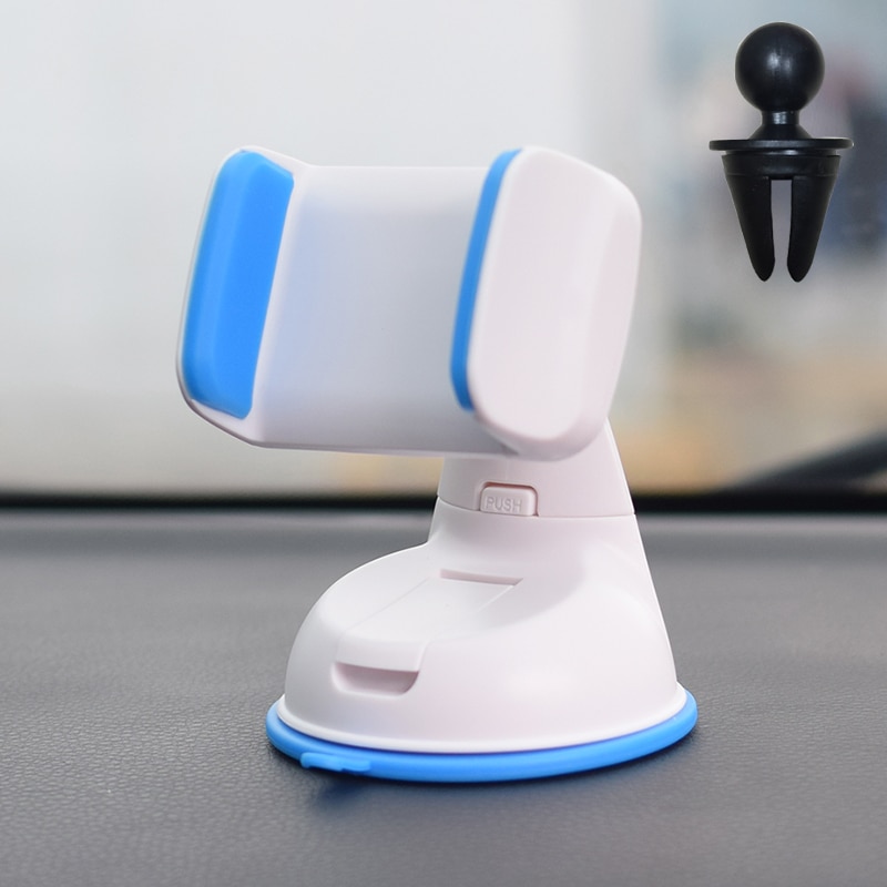Universele autohouder voor telefoon in de auto, luchtroosterclip, voorruitzuignap, mobiele telefoonhouder, gps-standaard voor iphone 11, samsung: Blauw