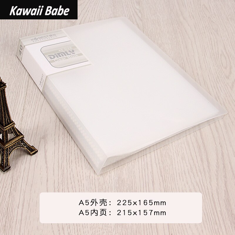 Desk Organizer File Folder A5 20/30/40/60 Page Document Folder for Files Sorting Supplies Office School Supplies Document Case: 40pages white