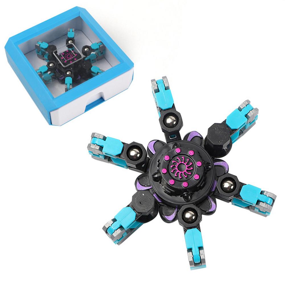 Robot giratorio y deformado para niños y adultos, juguete sensorial de mano, giratorio, Deformable,: Blue