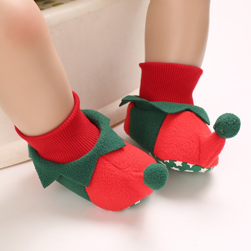 Zapatos de Navidad para bebé, niño y niña, Papá Noel cálido, primeros pasos, bonitas botas de Navidad, zapatos para bebé, novedad de