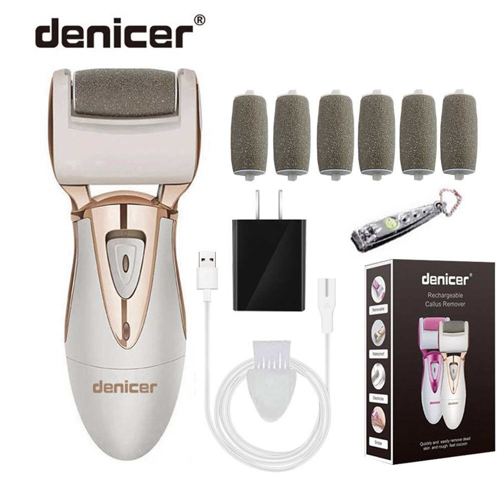 Rechargeable Pedicure Machine Health Foot Care Pedicura Tools Electric denicer Pedicure Foot File for Heel Callus Remover: 7 Heads-US