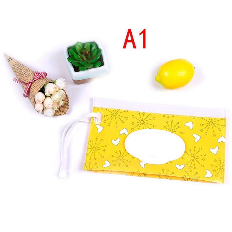 1pc miljøvenlige babyservietter boks vådservietter boks rengøringsservietter bæretaske clamshell snapstrop aftørringsbeholder kuffert: A1