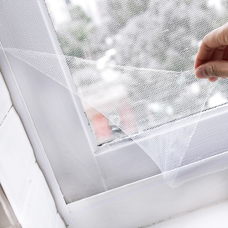 Zwart Flying Gordijn Insect Netting Mesh Zelfklevende Klamboe Venster Venster Screen Anti-Muggen Deur Vliegen Netten