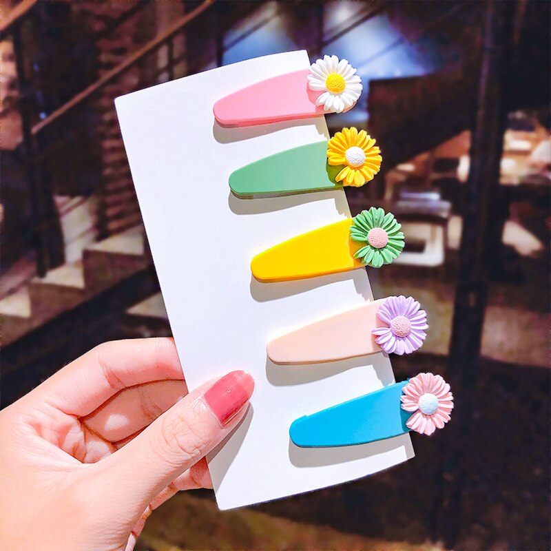 5 pieces Acrylic frosted children hairpin candy color cute animal hairpin girl baby bangs hairpin hair accessories: 2