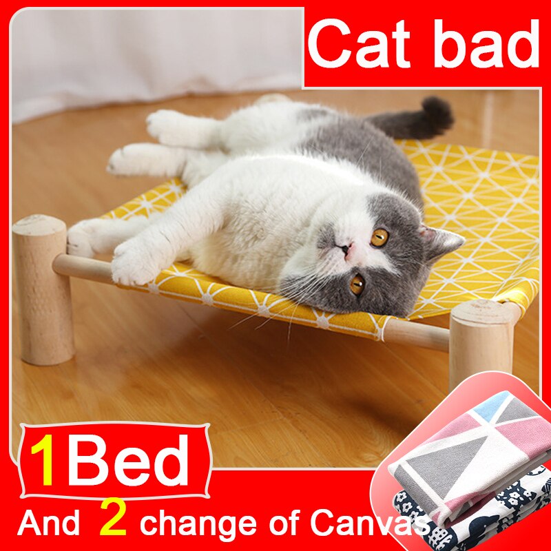 Hamaca desmontable de madera para cama de gato, cama gato radiador, camas perros pequeños, tumbona, esterillas, suministros para gatos, para dormir de verano