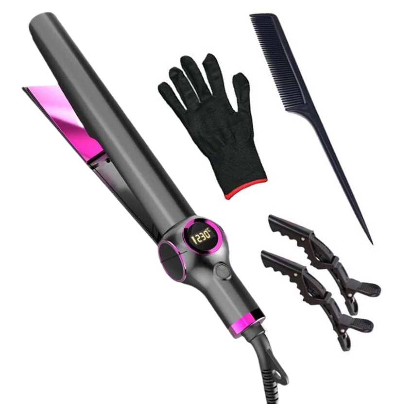 2 in 1 Twist Hair Straightener and Curler Ceramic Coated Plate Flat Iron Electric Hair Straightening Curling Iron Styling Tool