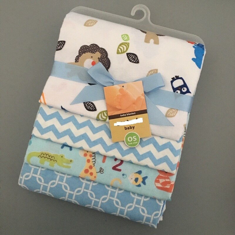 4 stuks Baby Beddengoed Set Leuke Printing Crib Sheet Multi-Functionele Baby deken katoen inbakeren Kids Lakens Wieg enkele Lakens: 10