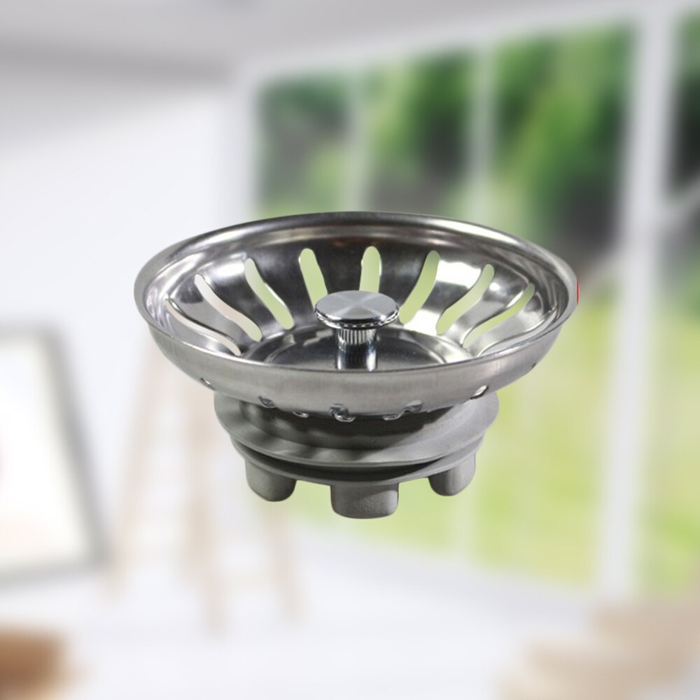 Gootsteen Zeef Roestvrijstalen Keuken Vuilophaal Zeef Sink Afvoer Catcher (Zilver)