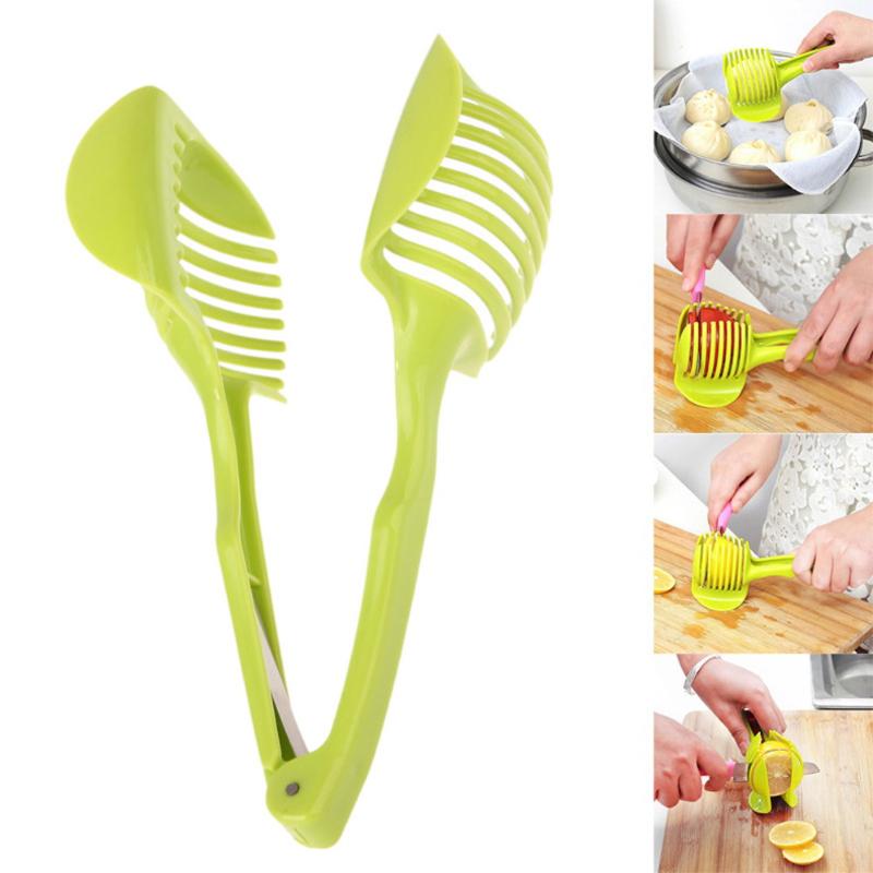 1pc ABS Plastic Cutter Slicer Tomaat Slicer Keuken Gadgets Citroen Oranje Cutting Houder Vruchten Cutter Tool