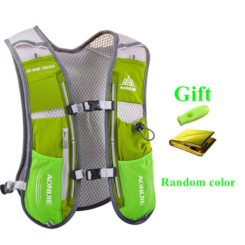AONIJIE-mochila de hidratación de 5L, chaleco, arnés con vejiga de agua de 1.5L, Frasco blando de 500ml, senderismo, Camping, correr y Maratón