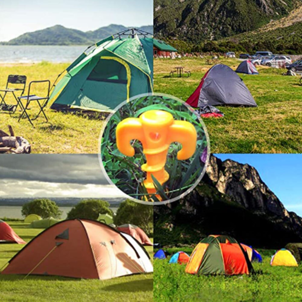 10Pcs Plastic Tent Hook Stakes Camping Tents Accessories Ground Support Nails Peg Screw Anchor Shelter