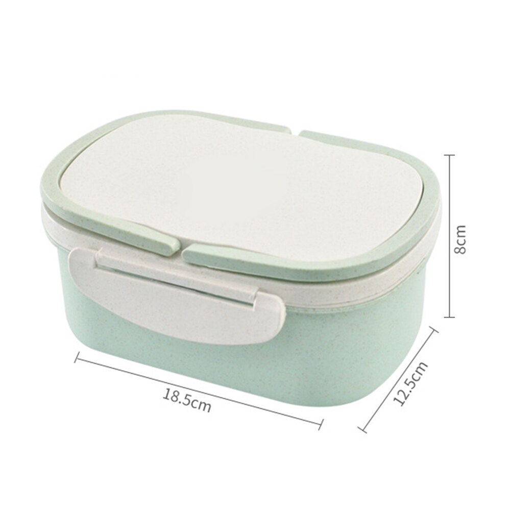 Dubbele Laag Tarwe Stro Grote Capaciteit Bento Lunchbox Voedsel Opslag Container