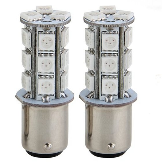 2X1157 Smd 5050 18 Rode Led Flash Auto Brake Staart Achter Signaal Stop Light Lamp