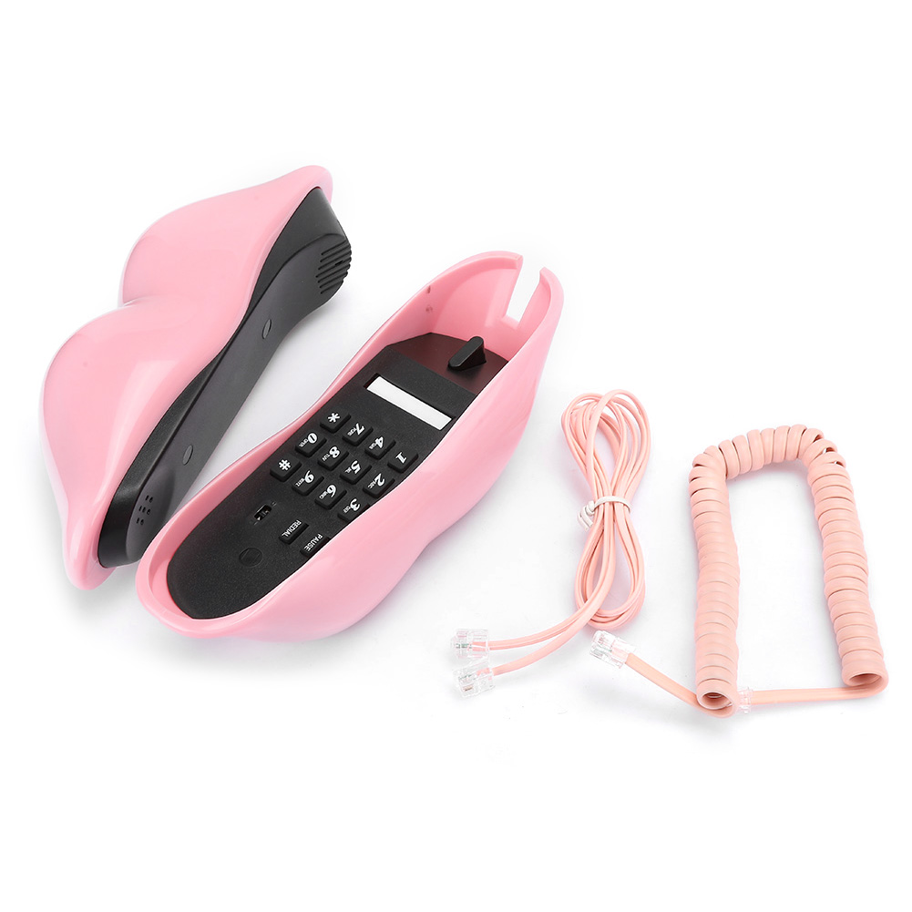 WX-3016 lippen telefon galvani sieren lustiges modisches telefon mit nummer speicher funktion: Rosa