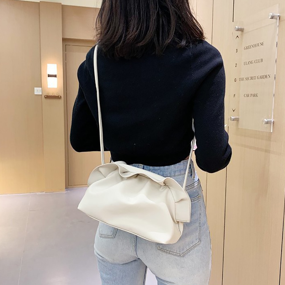 Shoulder Bag Small Women Crossbody Bag PU Leather Ladies Youth Girl Daily Bag Brown Simple Solid Color Wild