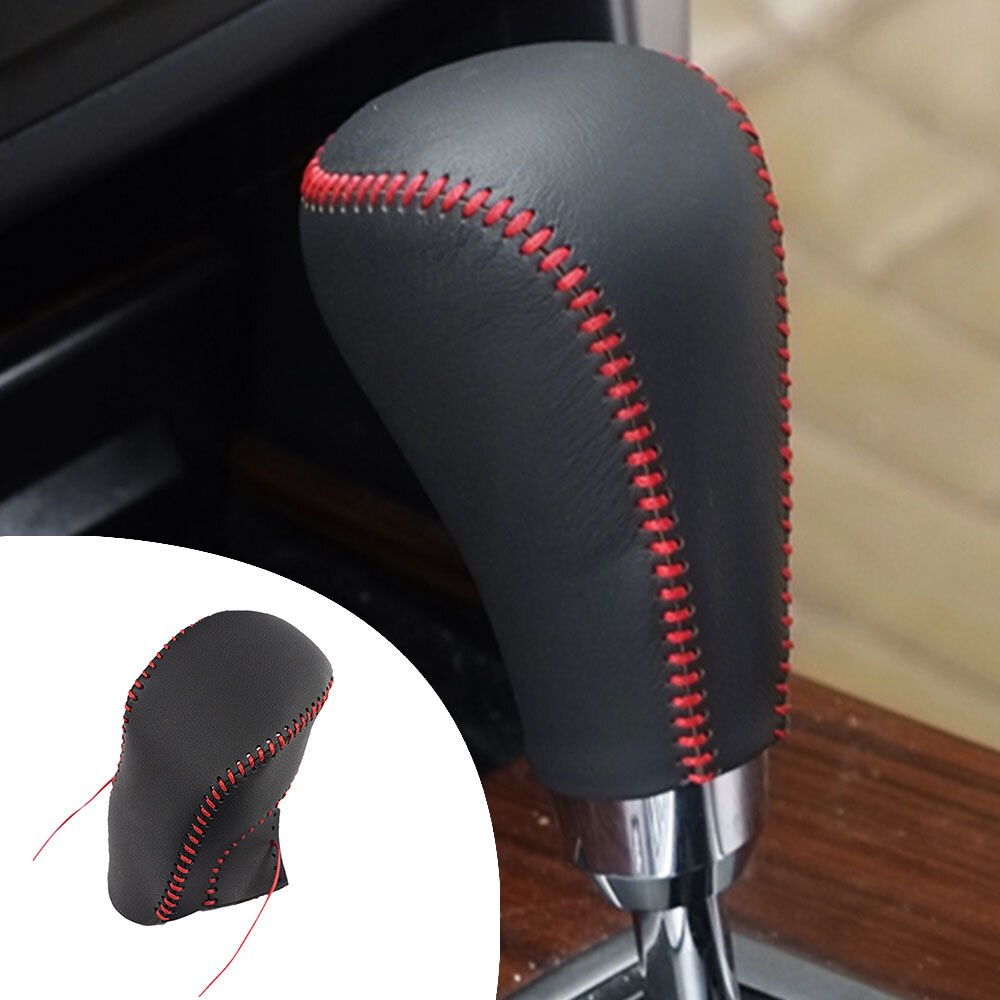 Tapa de palanca de cambios para coche, de cuero PU para Nissan TEANA Murano , tapa de pomo de cambio de marchas, palanca de cambio de marchas, accesorios para coche: Red