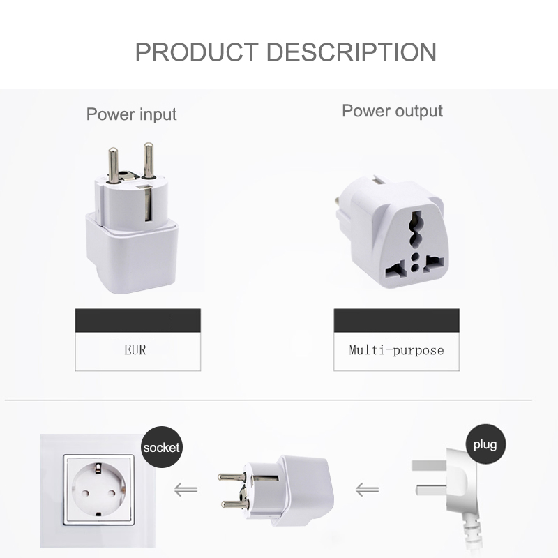 European standard conversion plug Adapter American Universal UK US AU To EU Travel Power Adapters Converter Electrical Charger