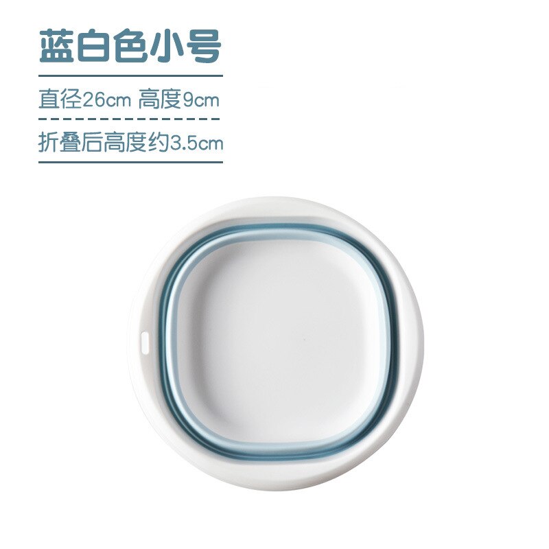 Silikon Klapp Waschbecken Rahmen kinder Waschbecken Cartoon Einziehbare Zu Hause Student Schlafsaal Baby Wasser Becken Waschbecken: blue square mini