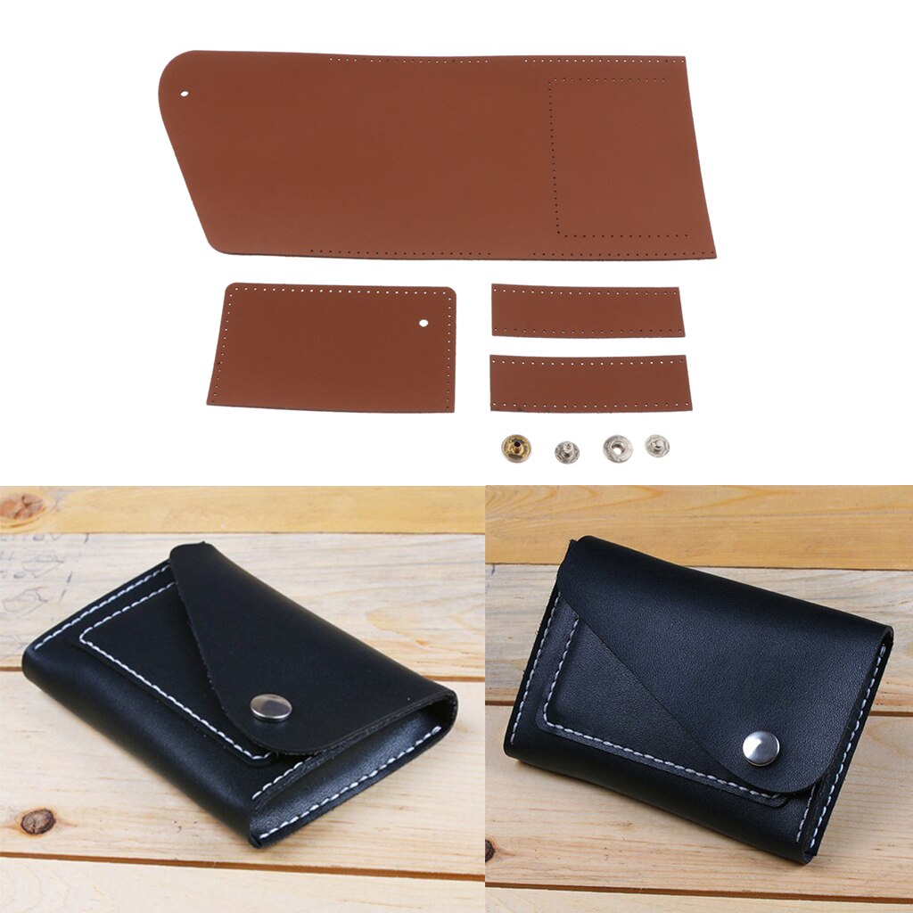 Leather Card Bag Making Kits Handmade ID Card Bag DIY Leathercraft Supplies: Deep Orange