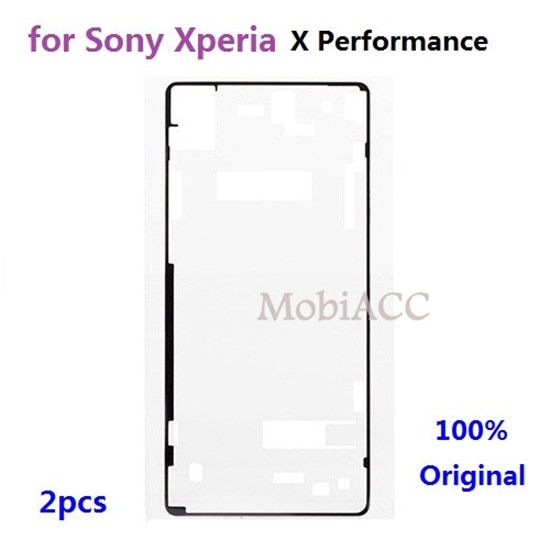 2 stks/partij Originele Back Glass Cover Sticker voor Sony Xperia X Prestaties; Echt Back Battery Cover Sticker