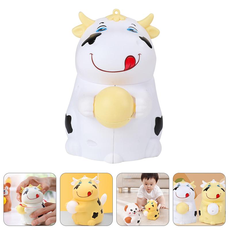 1Pc Electric Cow Toy Tail Wagging Animal Toy Walking Cow Toy Without Battery