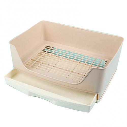 Kathson Kaninchen Katzentoilette – Ecktoilette Mit Schublade Für Kleintiere Wie Hamster, Meerschweinchen, Frettchen (30x22x15 Cm)